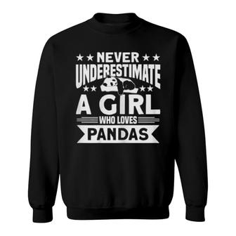 Panda Bear A Girl Who Loves Pandas Panda Sweatshirt | Mazezy