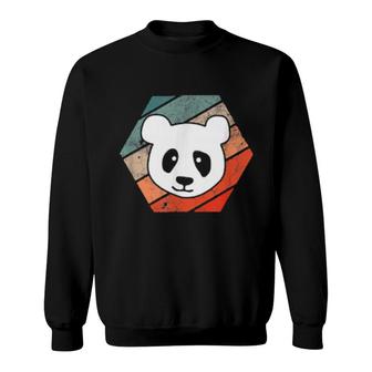 Panda Bear Animal Zoo Vintage Retro Panda Sweatshirt | Mazezy