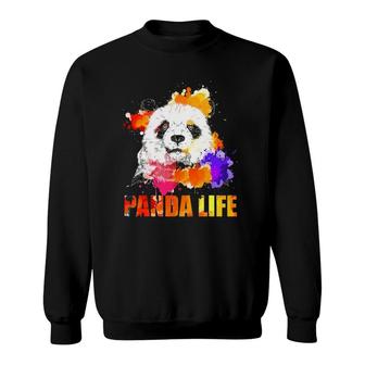Panda Life Art Color Splash Funny Animal Gift Sweatshirt | Mazezy