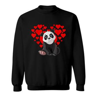 Panda With Hearts Valentines Day Panda Lover Couple Costume Sweatshirt - Thegiftio UK