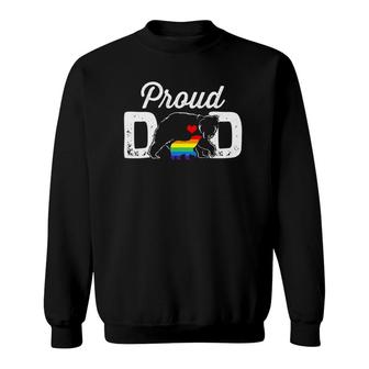 Papa Bear Proud Dad Daddy Rainbow Lgbt Pride Father's Day Sweatshirt | Mazezy