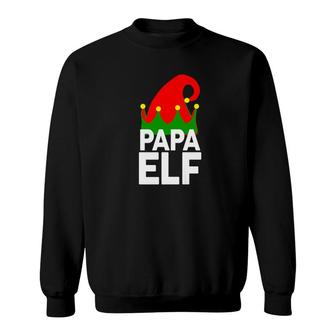 Papa Elf Funny Christmas Santa Christmas Sweatshirt - Thegiftio