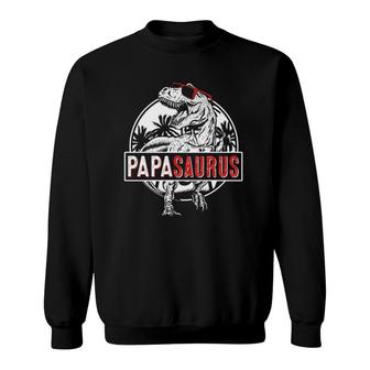 Papa Saurus Dinosaur Funny Papasaurusrex Lover Family Sweatshirt | Mazezy