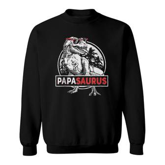 Papasaurusrex Dinosaur Funny Papa Saurus Family Matching Sweatshirt | Mazezy