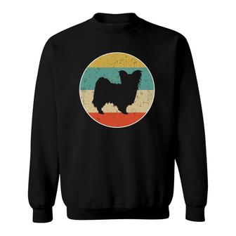 Papillon Dog Vintage Retro Sweatshirt | Mazezy