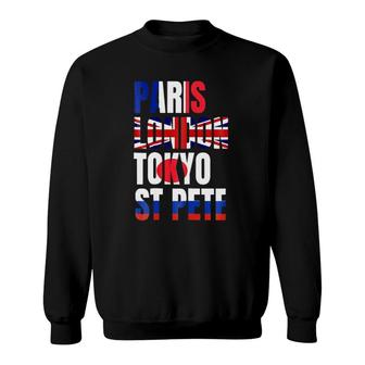 Paris London Tokyo St Pete Flags Sweatshirt | Mazezy