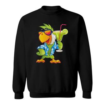 Parrots Drinking Margarita Hawaiian Birds Funny Family Cute Sweatshirt | Mazezy