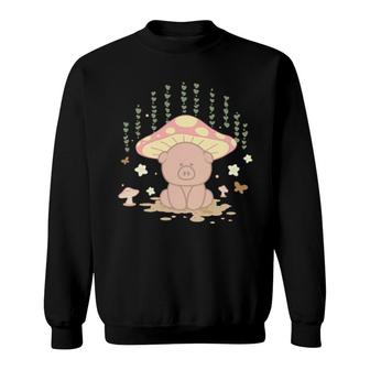 Pashtel The Cottagecore Pig Cottagecore Forest Aesthetics Sweatshirt | Mazezy