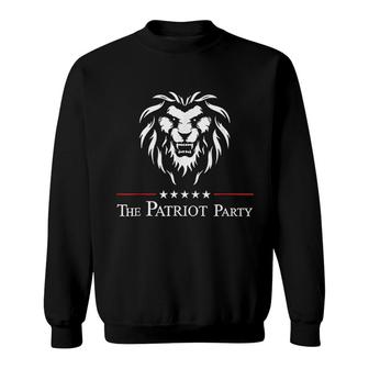 Patriot Party Lion Patriotic 4th Of July Sweatshirt | Mazezy