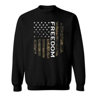 Patriotic American Flag Camo Freedom Usa Patriot Gift Sweatshirt | Mazezy