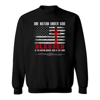 Patriotic Christian Ts Blessed One Nation Under God Sweatshirt