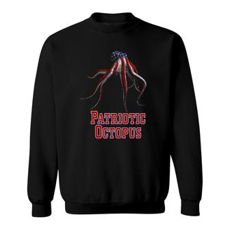 Patriotic Octopus American Flag Vintage Sweatshirt | Mazezy
