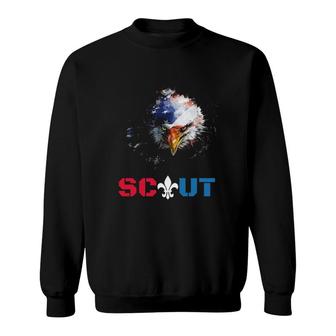Patriotic Scout Boy Girl Scouting Lover Us Flag Eagle Sweatshirt | Mazezy