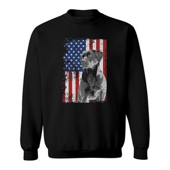 Patriotic Usa Flag Black Labrador Gift For Lab Owners Sweatshirt | Mazezy