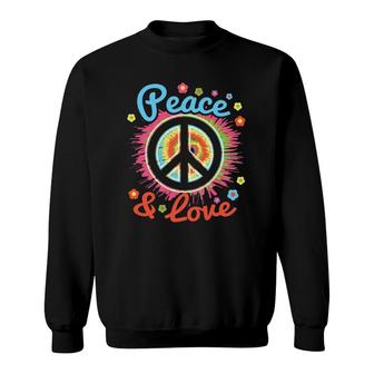 Peace And Love Peace Sign Positive Inspiration 70'S Hippie Sweatshirt