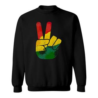 Peace Hand Sign Juneteenth Freedom Day Black Pride Sweatshirt | Mazezy
