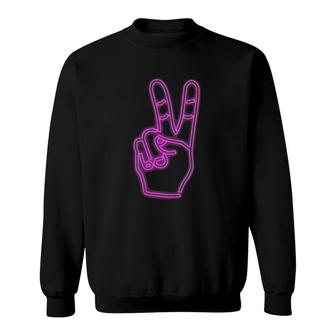 Peace Love And Equality Peace Neon Sign Sweatshirt | Mazezy