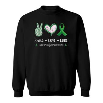 Peace Love Cure Liver Disease Awareness Men Women Kids Boys Sweatshirt | Mazezy