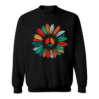 Peace Love Sunshine Sunflower Hippie Costume Tie Die 60S 70S Sweatshirt | Mazezy