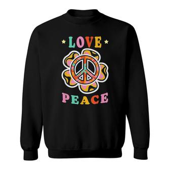 Peace Sign Flower Love Peace Hippie Costume 60S 70S Tee Sweatshirt | Mazezy UK