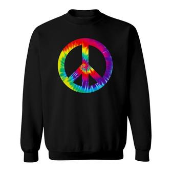 Peace Sign Symbol Tie Dye 60S 70S Hippie Costume Sweatshirt | Mazezy UK