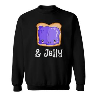 Peanut Butter And Jelly Kawaii Pb And J Matching Blueberry Jam Sweatshirt | Mazezy