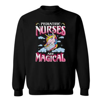 Pediatric Nurses Unicorn Magical Nursing Nurse Gift Sweatshirt | Mazezy