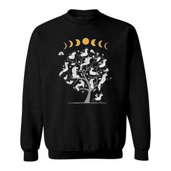 Phases Of The Moon Tree With Unicorns Sweatshirt | Mazezy
