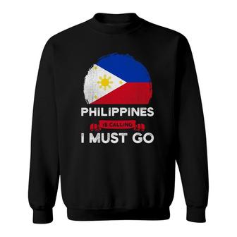 Philippines Is Calling I Must Go Filipino Roots Pride Flag Sweatshirt | Mazezy