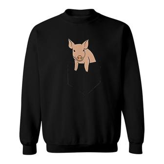 Pig In The Pocket Funny Pig Pocket Sweatshirt | Mazezy