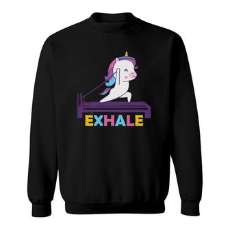 Pilates Training Workout - Sport Club Exhale Unicorn Sweatshirt | Mazezy