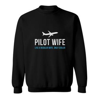 Pilot Wife Funny Cute Airplane Sweatshirt | Mazezy