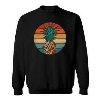Pineapple Retro Vintage Distressed Women Men Summer Sweatshirt | Mazezy AU