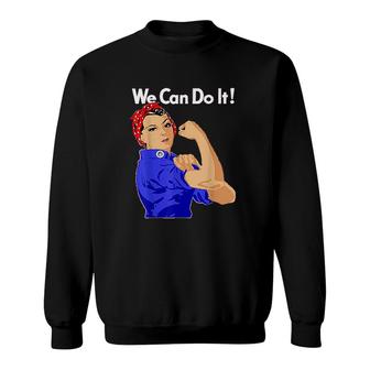 Pink Or Purple Rosie The Riveter We Can Do It Sweatshirt | Mazezy