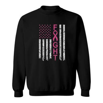 Pink Ribbons Awareness American Flag Sweatshirt | Mazezy UK