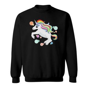 Pink Unicorn Tee Cute For Girl Youth Teen Sweatshirt | Mazezy