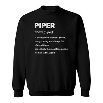 Piper Name Definition Personalize Custom Gift Sweatshirt | Mazezy