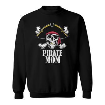 Pirate Mom Jolly Roger Flag Pirate Costume Sweatshirt | Mazezy
