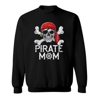 Pirate Mom Jolly Roger Women Mother's Day Family Matching Sweatshirt | Mazezy