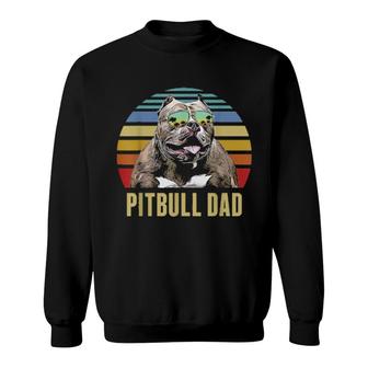 Pitbull Best Dog Dad Ever Retro Sunset Beach Vibe Sweatshirt | Mazezy