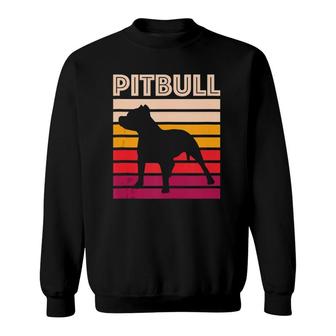 Pitbull Lover Retro Dog Mom Dad Gift Vintage Pitbull Owner Sweatshirt | Mazezy