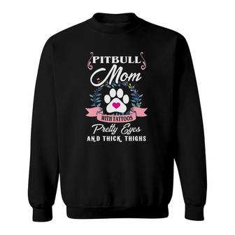 Pitbull Mom Tattoos Dog Lover Mother's Day Sweatshirt | Mazezy