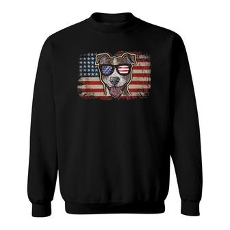 Pitbull Patriotic Dog Pit Bull Patriot Gift American Flag Sweatshirt | Mazezy