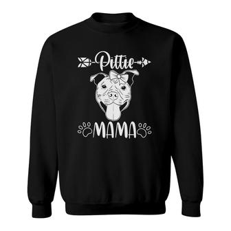 Pittie Mom Design American Pitbull Dog Lover Mothersday Gift Sweatshirt | Mazezy