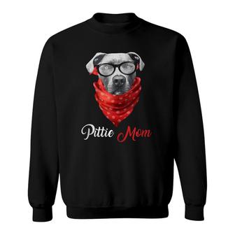Pittie Mom Design For Pitbull Dog Lovers Mother's Day Sweatshirt | Mazezy
