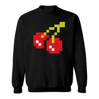 Pixel Cherries 80S Video Game Halloween Costume Easy Group Sweatshirt | Mazezy