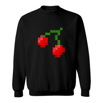 Pixel Cherries 8bit Video Game Graphic Sweatshirt | Mazezy