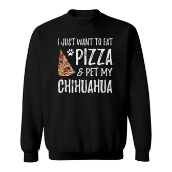 Pizza And Chihuahua Funny Dog Mom Or Dog Dad Gift Idea Sweatshirt | Mazezy