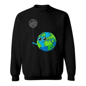 Planet Earth Galaxy Moon Balloon Astronomy Space Sweatshirt | Mazezy