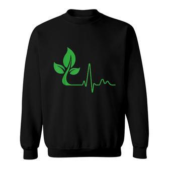 Plant Heartbeat Gardening Gardener Garden Horticulture Vegan Sweatshirt | Mazezy